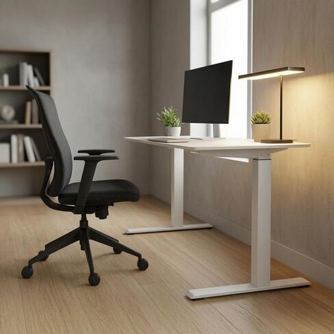 predolo Single Desk Lifting Mechanism Frame Telescopic Sit-Stand Desk Frame High Load Capacity Standing Table Stand for Study, Black, 580MM Long Foot in Kuwait