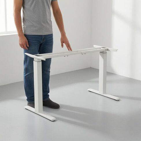 predolo Single Desk Lifting Mechanism Frame Telescopic Sit-Stand Desk Frame High Load Capacity Standing Table Stand for Study, Black, 580MM Long Foot in Kuwait