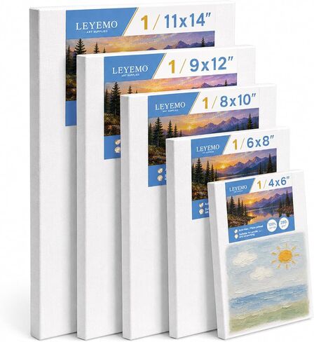 5 Pack Stretched Canvas for Painting,100% Cotton,Acid-Free,4x6/6x8/8x10/9x12/11x14, Multi-Size Canvases Set for Oil & Acrylic Paint, Art Blank Canvas Kit for Adults, Kids,Beginners&Artists in Saudi Arabia