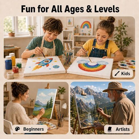 5 Pack Stretched Canvas for Painting,100% Cotton,Acid-Free,4x6/6x8/8x10/9x12/11x14, Multi-Size Canvases Set for Oil & Acrylic Paint, Art Blank Canvas Kit for Adults, Kids,Beginners&Artists in Saudi Arabia