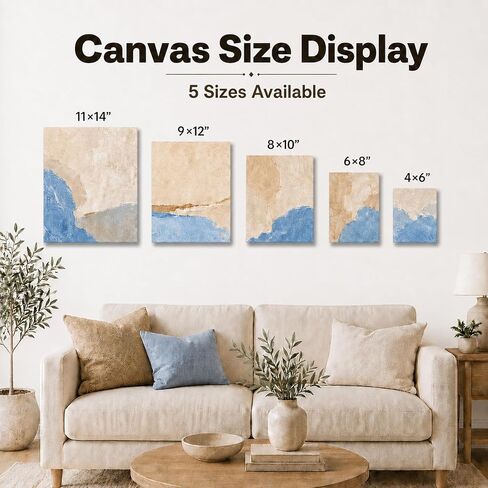 5 Pack Stretched Canvas for Painting,100% Cotton,Acid-Free,4x6/6x8/8x10/9x12/11x14, Multi-Size Canvases Set for Oil & Acrylic Paint, Art Blank Canvas Kit for Adults, Kids,Beginners&Artists in Saudi Arabia