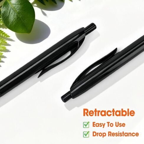 YesBes 100 Pack Ballpoint Pens Bulk, Retractable Black Pens Ballpoint Medium Point 1mm for Smooth Writing, No Bleed Ink Pens Clear Lines, School, Office, Teacher Supplies, Best Gifts for Coworkers in Kuwait