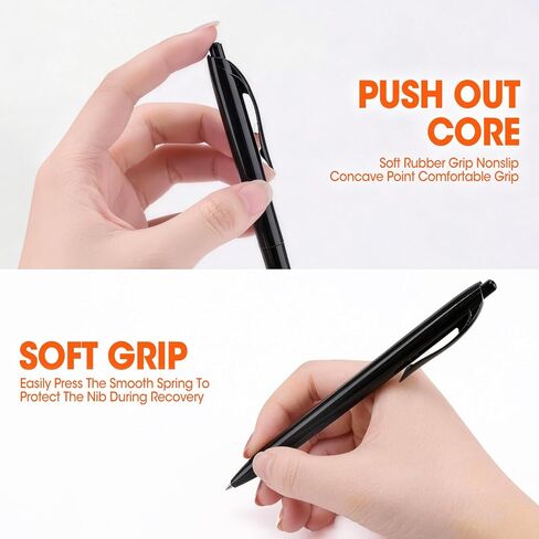 YesBes 100 Pack Ballpoint Pens Bulk, Retractable Black Pens Ballpoint Medium Point 1mm for Smooth Writing, No Bleed Ink Pens Clear Lines, School, Office, Teacher Supplies, Best Gifts for Coworkers in Kuwait