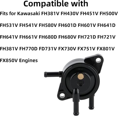 49040-7001 Fuel Pump Fits for Kawasaki FH381V FH430V FH451V FH500V FH531V FH541V FH601V FH641D FH661V Small Engine Lawn Mower, 49040-2075, with 49019-0027 49019-0707 Fuel Filter and Clamps in Saudi Arabia