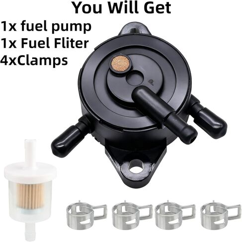 49040-7001 Fuel Pump Fits for Kawasaki FH381V FH430V FH451V FH500V FH531V FH541V FH601V FH641D FH661V Small Engine Lawn Mower, 49040-2075, with 49019-0027 49019-0707 Fuel Filter and Clamps in Saudi Arabia