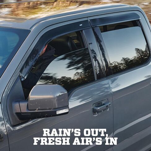 Husky Liners Low Profile Ventvisor Rain Guards | Fits 2015-2026 Chevrolet Colorado, 2015-2026 GMC Canyon, Crew CAB ONLY | Front & Rear, 4-pc Smoke - 2854049 in Kuwait