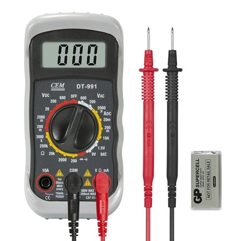 CEM Digital Multimeter 600V AC/DC Voltage Meter,Multimeter with Test Leads Backlit LCD,Volt Amp Ohm Transistor Diodes Meter,Audible Continuity and Battery Test,Holster Case in Saudi Arabia