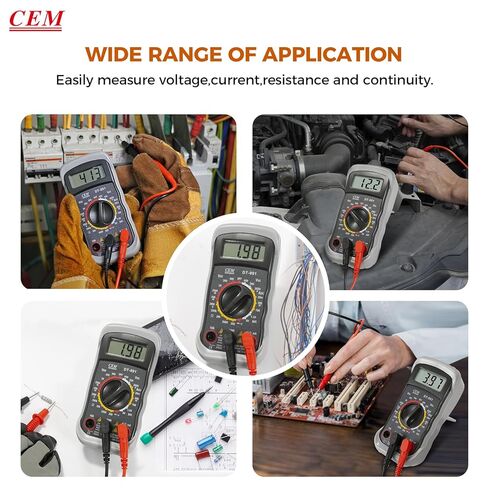 CEM Digital Multimeter 600V AC/DC Voltage Meter,Multimeter with Test Leads Backlit LCD,Volt Amp Ohm Transistor Diodes Meter,Audible Continuity and Battery Test,Holster Case in Saudi Arabia