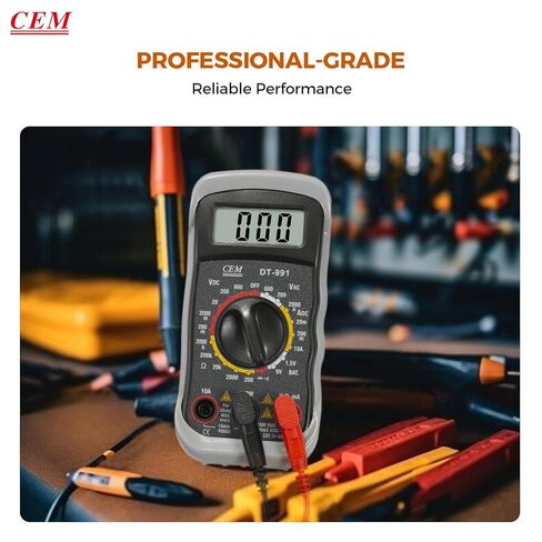CEM Digital Multimeter 600V AC/DC Voltage Meter,Multimeter with Test Leads Backlit LCD,Volt Amp Ohm Transistor Diodes Meter,Audible Continuity and Battery Test,Holster Case in Saudi Arabia