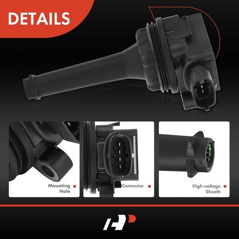 A-Premium Ignition Coil Compatible with Volvo Vehicles - 2.3L 2.4L 2.5L 2.8L 2.9L - C70 1999-2005, S60 2001-2005, S70 1999-2000, S80 1999-2006, V70 1999-2007, XC70 XC90 2003-2006 in Kuwait