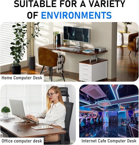 Ultra-Stable No-Drill Under Desk PC Mount - 40 lb Capacity Computer Holder, Adjustable Height & Width, Clamp-On CPU Caddy for Standing Desks (Fits 65mm x 45mm Legs) in Saudi Arabia