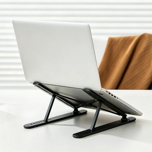 Foldables Laptop Stand for Desk- Adjustable Ergonomic Laptop Riser, Laptops Holder Tablet Keyboard Stand for Office Home (Pink) in Kuwait