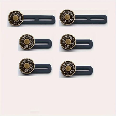 Set of 6 Instant Expander Buttons - No Sewing Required, Adjustable Waist Extenders for Jeans and Pants (Copper,6) in Kuwait