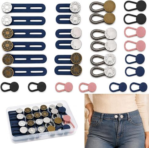 30pcs Button Extenders for Jeans Pants, Waist Extenders for Men and Women, No Sewing Waistband Extender 1-1.8 INCH in Saudi Arabia