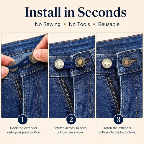 30pcs Button Extenders for Jeans Pants, Waist Extenders for Men and Women, No Sewing Waistband Extender 1-1.8 INCH in Saudi Arabia