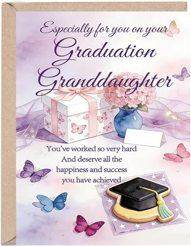 OJsensai Special Granddaughter Graduation Card for her, Congratulations Granddaughter High School & College Graduation Card from Grandma Grandpa in Kuwait