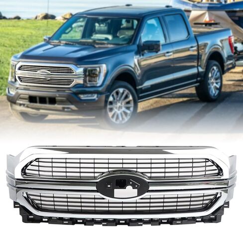 مجموعة شواية أمامية من الكروم متوافقة مع Ford 2021-2023 F-150 F150 Limited ML3Z-8200-KA in Kuwait