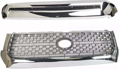 Chrome Front Grille&Hood Bulge Molding Grill Compatible with Toyota Tundra 2014 2015 2016 2017 2018 2019 2020 Models in Saudi Arabia