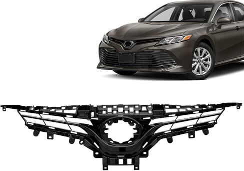 PENSUN Front Bumper Upper & Lower Grille for 2018-2020 Toyota Camry LE XLE, Black Trim, OEM# 5310106A70 (Upper Grille) in Kuwait