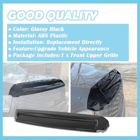 Front Upper Hood Scoop Bulge Molding Grille For 2014-2021 Toyota Tundra Hood Scoop Grill Trim 761800C030 TO1231102 Gloss Black in Saudi Arabia