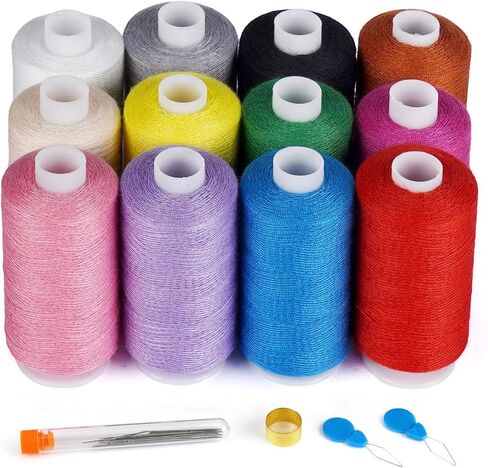 34 PCS Sewing Thread- 30 Vibrant Colors 500 Yards Thread for Sewing, All-Purpose Sewing Thread kit, Sewing Supplies for Hand Stitching Beginners, Quilting, DIY Crafts, Travel in Saudi Arabia