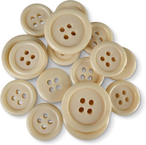 ButtonMode Basic Suit Buttons 16pc Set Includes 4 Buttons Measuring 20mm (3/4 Inch) for Jacket Front, 12 Buttons Measuring 15mm (5/8 Inch) for Jacket Sleeves and Pants, Khaki Dark, 16-Buttons in Saudi Arabia
