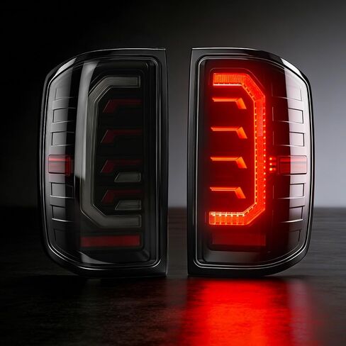 Sequential Full Led tail Lights Fit for 2016-2018 GMC Sierra 3500HD,2015-2018 Chevy Silverado 1500 2500HD 3500HD,Starting Animated,Dynamic Turn Signals,Reverse Lights Rear Lights Assembly, Smoked in Saudi Arabia