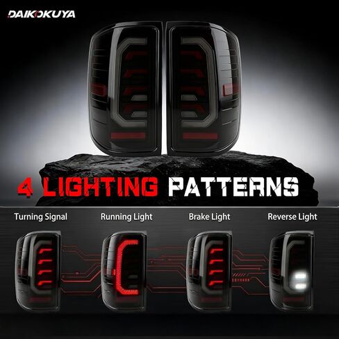 Sequential Full Led tail Lights Fit for 2016-2018 GMC Sierra 3500HD,2015-2018 Chevy Silverado 1500 2500HD 3500HD,Starting Animated,Dynamic Turn Signals,Reverse Lights Rear Lights Assembly, Smoked in Saudi Arabia