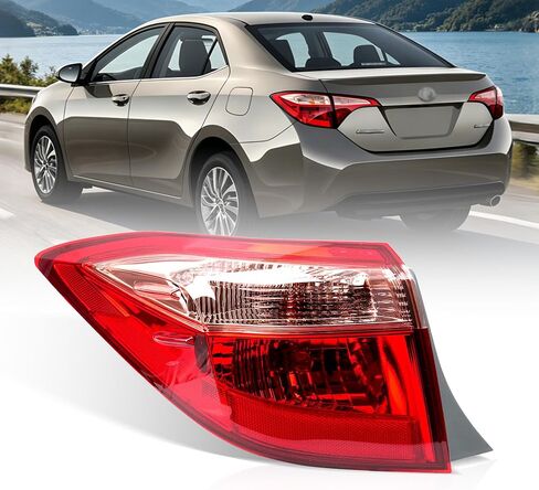 Left Outer Tail Light Assembly Compatible with Toyota Corolla 2017 2018 2019, Rear Taillights Brake Lamps with Halogen Bulbs and Clear Lens Replaces 8156002B00 (Driver Side) in Kuwait