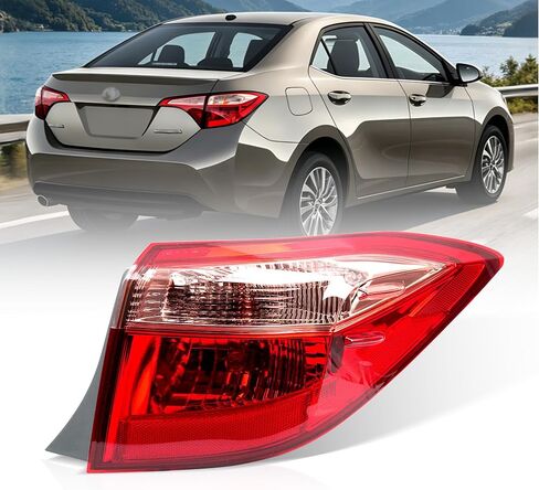 Left Outer Tail Light Assembly Compatible with Toyota Corolla 2017 2018 2019, Rear Taillights Brake Lamps with Halogen Bulbs and Clear Lens Replaces 8156002B00 (Driver Side) in Kuwait