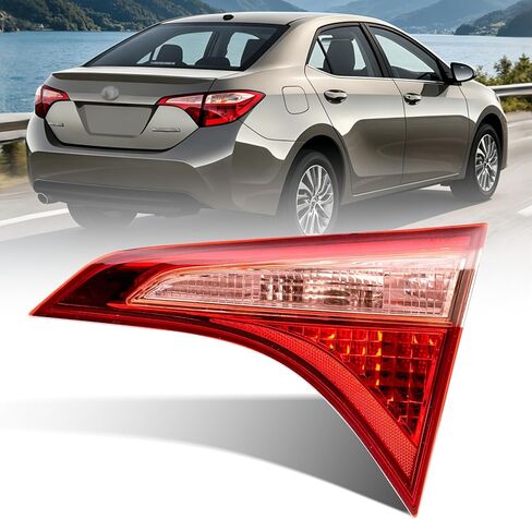 Left Outer Tail Light Assembly Compatible with Toyota Corolla 2017 2018 2019, Rear Taillights Brake Lamps with Halogen Bulbs and Clear Lens Replaces 8156002B00 (Driver Side) in Kuwait