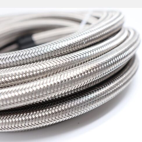 8 AN-8 AN8 1/2" Stainless Steel Braided Fuel Gas Oil Line Hose E85 12FT + Swivel Black Fitting Kit SSAN8BK_KIT_XIAO in Kuwait