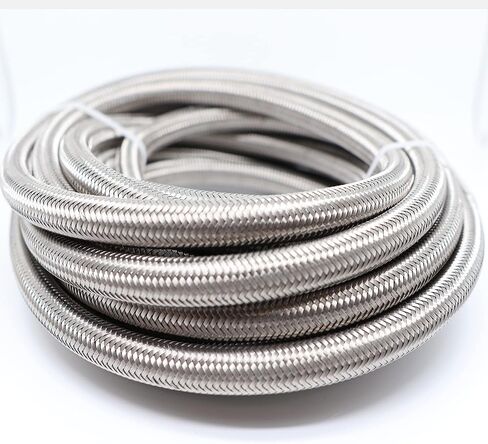 8 AN-8 AN8 1/2" Stainless Steel Braided Fuel Gas Oil Line Hose E85 12FT + Swivel Black Fitting Kit SSAN8BK_KIT_XIAO in Kuwait