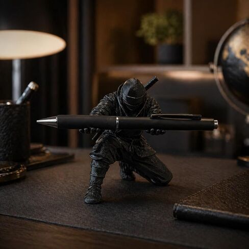 Ninja Pen Holder for Desk, Black 3D Printed Pencil Holder Stand, Cool Desk Decor Accessories for Office Home Classroom Gaming Desk, Unique Gift for Men Students Coworkers in Kuwait