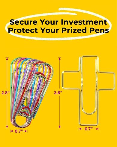 50 Pcs Metal Pen Holder Clips for Notebook, Heart Pen Clip for Notebook, Jumbo Paper Clips with 10 Colors (Gold, Rose Gold, Silver, Blue, Pink, Purple, Green, Red, Rainbow, Rose Gold Cross) in Saudi Arabia
