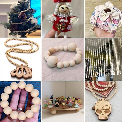 arricraft 60 Pcs 3 Style Smile Face Wood Beads, Face Shy Expression Smooth Smile Wooden Beads Handmade Loose Wood Spacer Beads Printed Undyed Ball Wooden Beads with Holes for DIY Crafts Jewelry Making in Kuwait