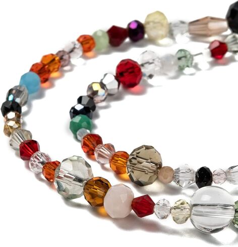 About 85~100pcs Mixed Electroplate Glass Beads Strands, 2~15x2.5~13.5mm Mixed Color Faceted Loose Spacer Beads for Jewelry Making or Christmas Holiday Gifts, Hole: 0.5mm in Kuwait