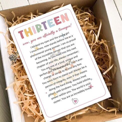 Thirteen Birthday Card for Daughter, Sentimental 13th Birthday Card for Girl, 13th Birthday Card Gift from Mom Dad Parents, Officially A Teenager 13 Card in Saudi Arabia
