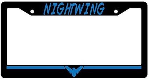 Car License Plate Cover,Nightwing Logo (Blue) Black License Plate Frame Super Hero Theme, Auto Car Accessories, 12x6 inches in Saudi Arabia