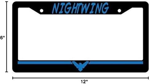 Car License Plate Cover,Nightwing Logo (Blue) Black License Plate Frame Super Hero Theme, Auto Car Accessories, 12x6 inches in Saudi Arabia