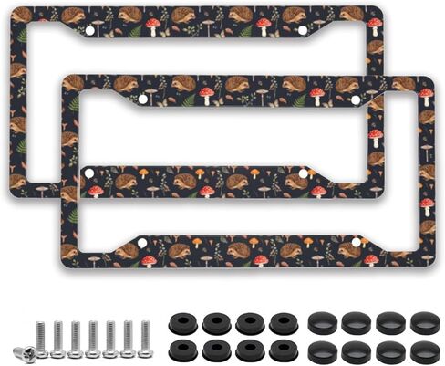 2 Pack License Plate Frame with Screws General 12.3' X 6.3' Sturdy Reusable Cute Car Decoration Accessories for Man Woman - Black Cherry in Saudi Arabia