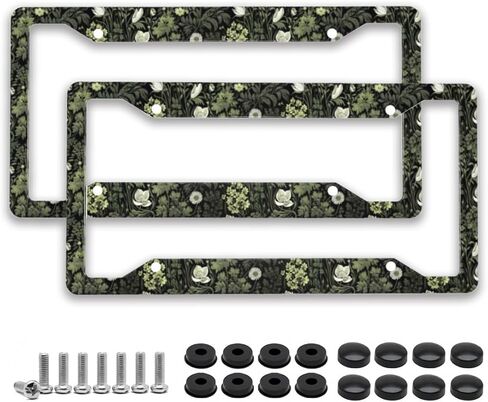 2 Pack License Plate Frame with Screws General 12.3' X 6.3' Sturdy Reusable Cute Car Decoration Accessories for Man Woman - Black Cherry in Saudi Arabia