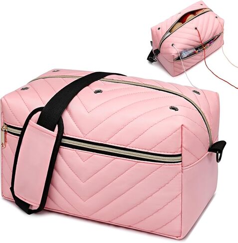 Crochet Bag Organizer, Yarn Storage Organizer with Shoulder Strap, Stylish Knitting Bag for Crochet Accessories, Mothers Day Gifts, Crochet Yarn Supplies, Pink in Saudi Arabia