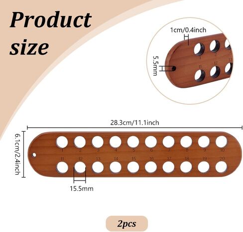 PH PandaHall 2pcs Embroidery Floss Organizer, 20 Hole Wooden Cross Stitch Thread Holder Storage Tool with Numeric Portable Thread Winding Plate for Cotton Thread Craft DIY Sewing Storage in Kuwait