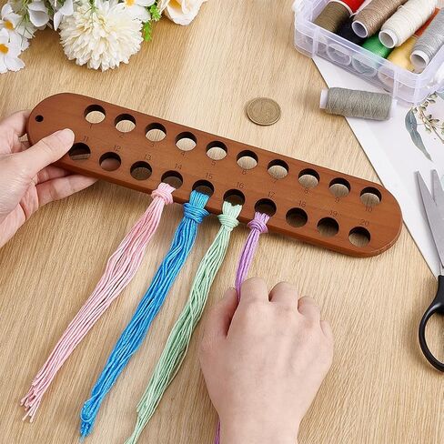 PH PandaHall 2pcs Embroidery Floss Organizer, 20 Hole Wooden Cross Stitch Thread Holder Storage Tool with Numeric Portable Thread Winding Plate for Cotton Thread Craft DIY Sewing Storage in Kuwait