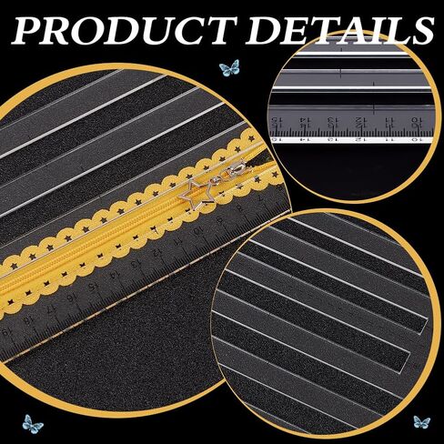 MAYJOYDIY Acrylic Zipper Quilting Template 4 Sizes Zipper Pocket Template for 6/7/8/9 inch Clear Sewing Ruler Zippers Cutout Pouch Templates for Beginners Bag Making DIY Crafts in Kuwait