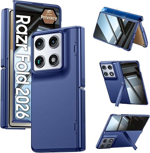 for Galaxy Z Fold 6 Case with Card Holder, RFID Blocking Wallet Case, Slide Camera Cover, Hinge Protection, Front Screen Protector, Full-Body Shockproof Protection Case for Z Fold 6-Dark Blue in Saudi Arabia
