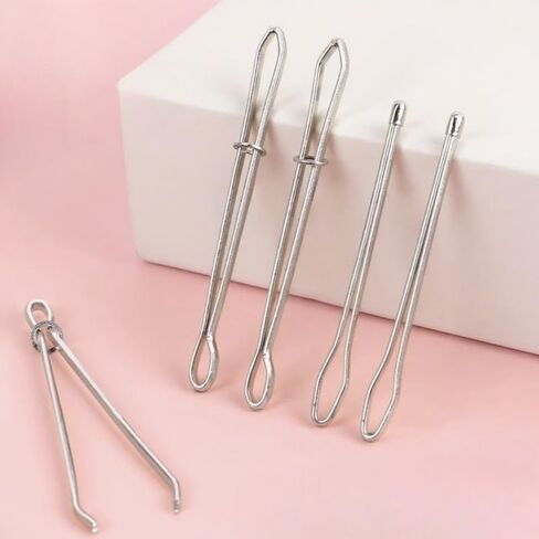 4 PCS Metal Drawstring Rope Threaders DIY Sewing Tools Portable Thread Needle Cross Stitch Threader, 2 Sizes in Kuwait