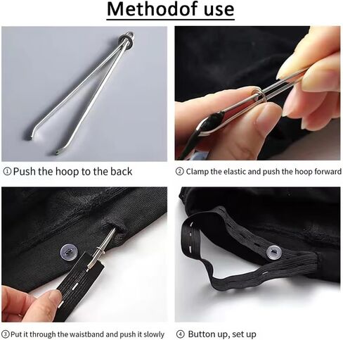 4 PCS Metal Drawstring Rope Threaders DIY Sewing Tools Portable Thread Needle Cross Stitch Threader, 2 Sizes in Kuwait