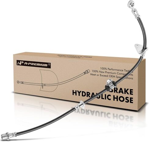 A-Premium Front Driver Brake Hydraulic Hose Compatible with Select Honda Models - Prelude 1992 1993 1994 1995 1996 - Replace# 01465SS0010, 46411SS0004 in Kuwait